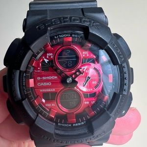 G-SHOCK Casio watch, red and black, mens